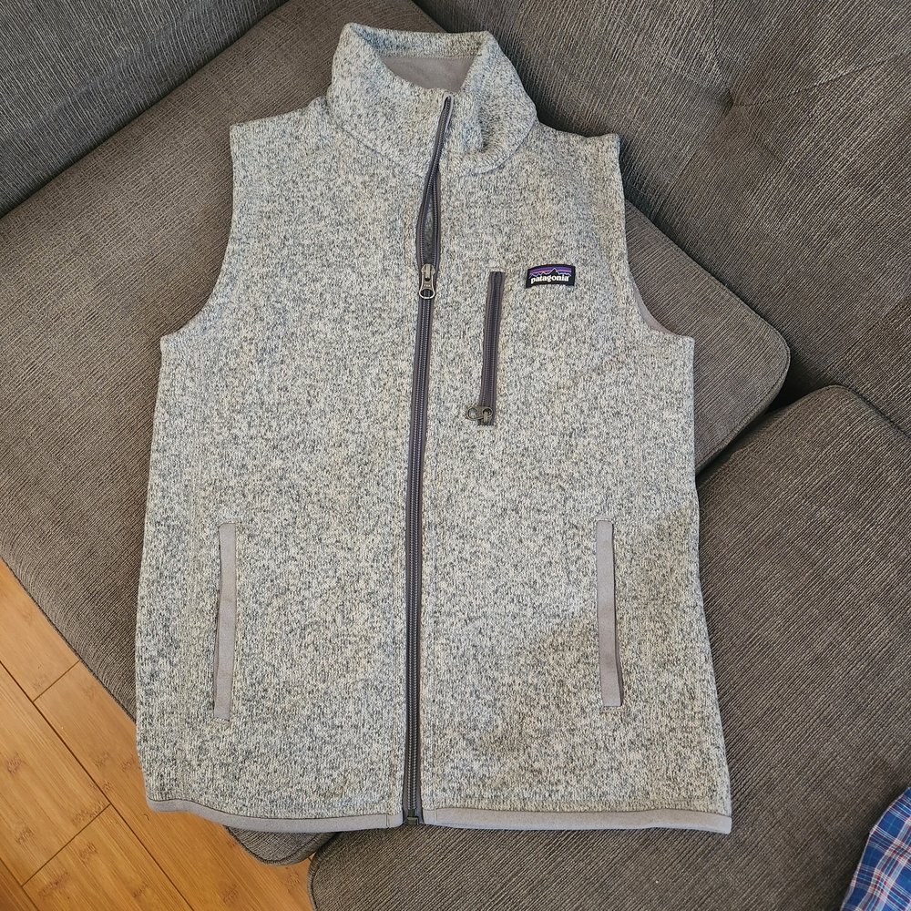 Patagonia Boys Large (12) Heathered Gray Fleece Vest